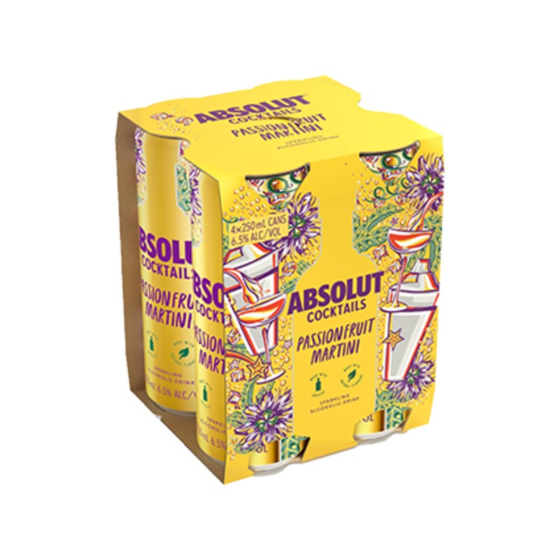 Absolut Passionfruit Martini 250ml 4pk (BB August)