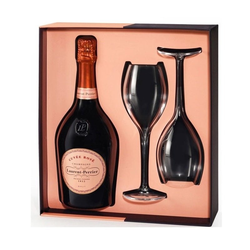 Laurent-Perrier Cuve Ros Brut Champagne with 2 Glasses Gift Box