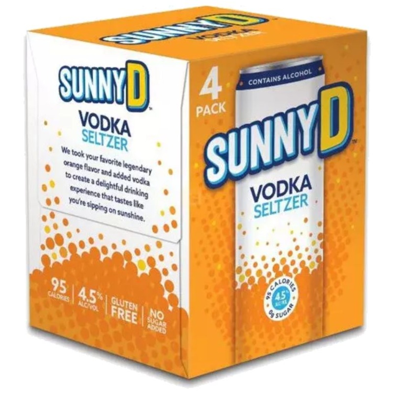 SunnyD Vodka Tangy Orange Seltzer – 4 x 12oz
