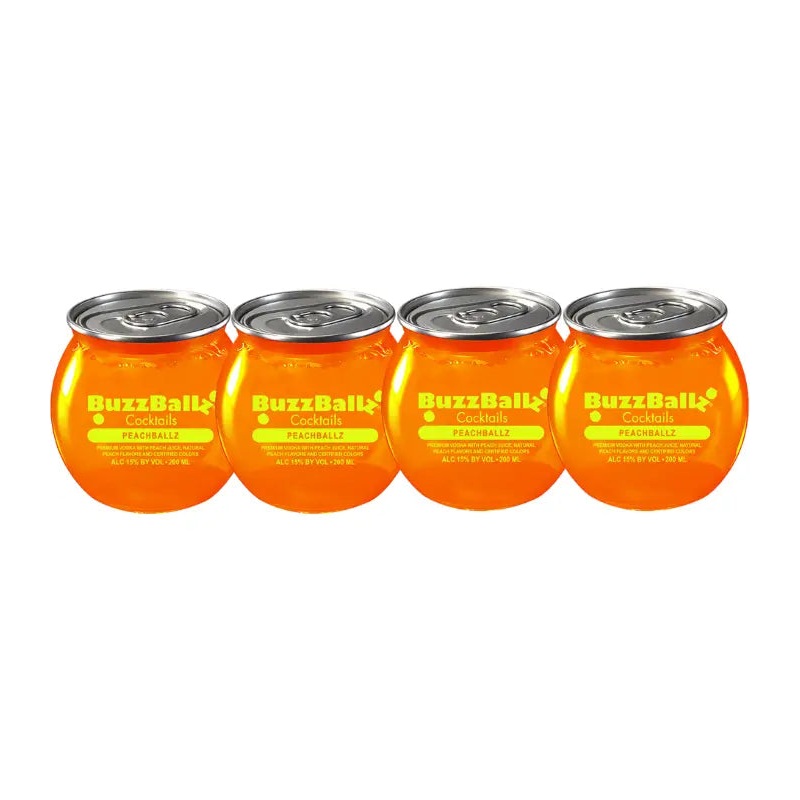 Buzzballz Peachballz Pre-Mixed Cocktails 4-Pack