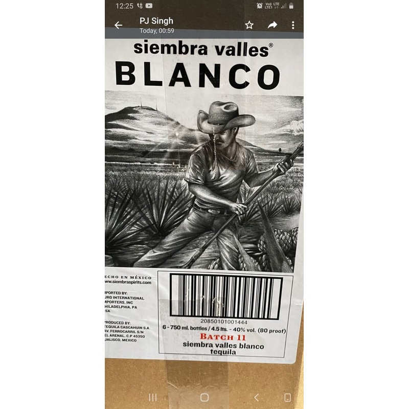 Siembra Valles Blanco Tequila Batch No. 11 750ml