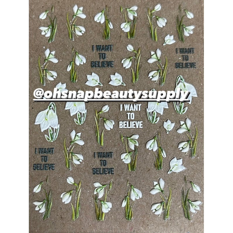 * White FLOWER 5D-27 Sticker