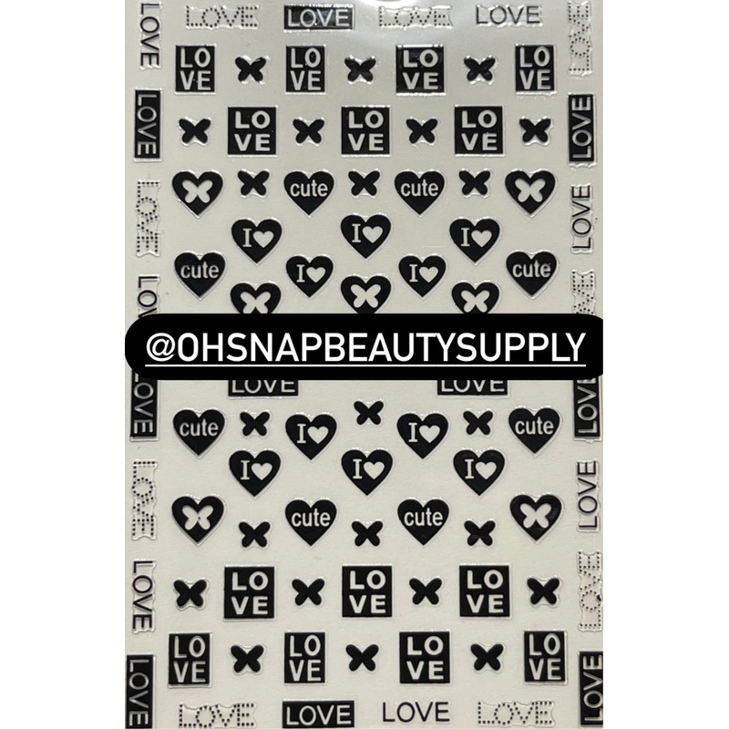 – BLACK LOVE Heart Cute 020 Sticker