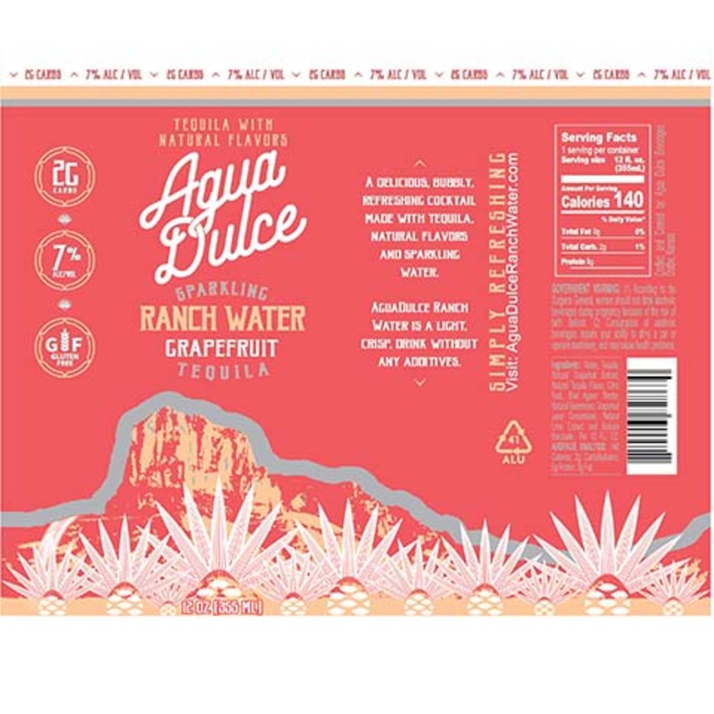 Agua Dulce Sparkling Ranch Water Grapefruit Tequila