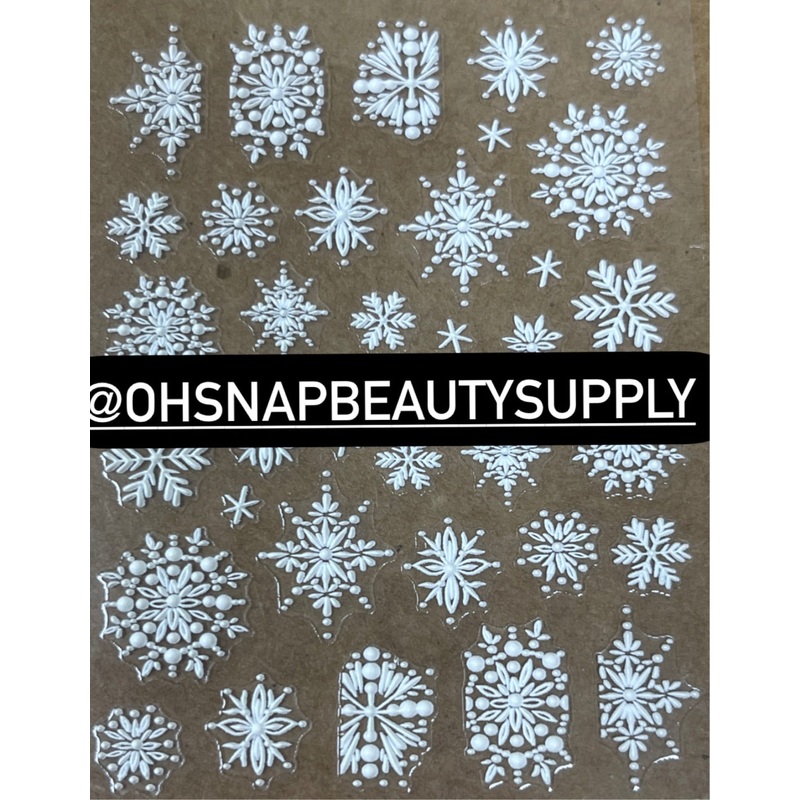 *White Christmas Scroll Pattern 5D04 Sticker