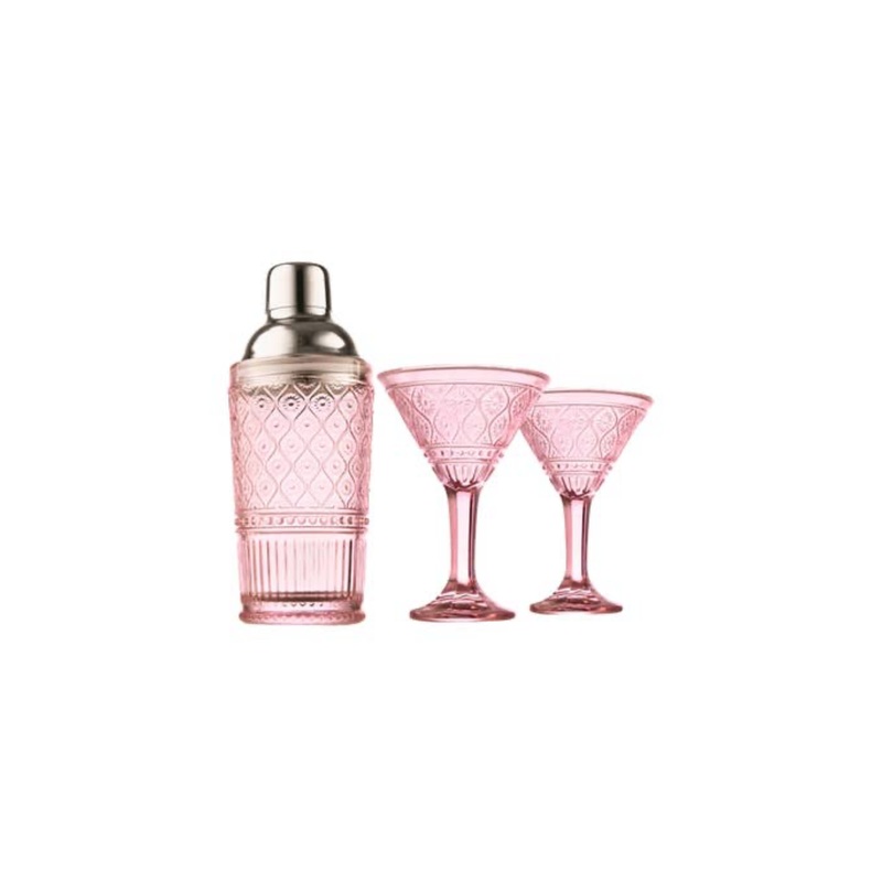Claro Pink Cocktail Shaker & Martini Set