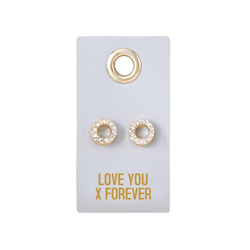 “Love you x Forever” Leather Tag Earrings