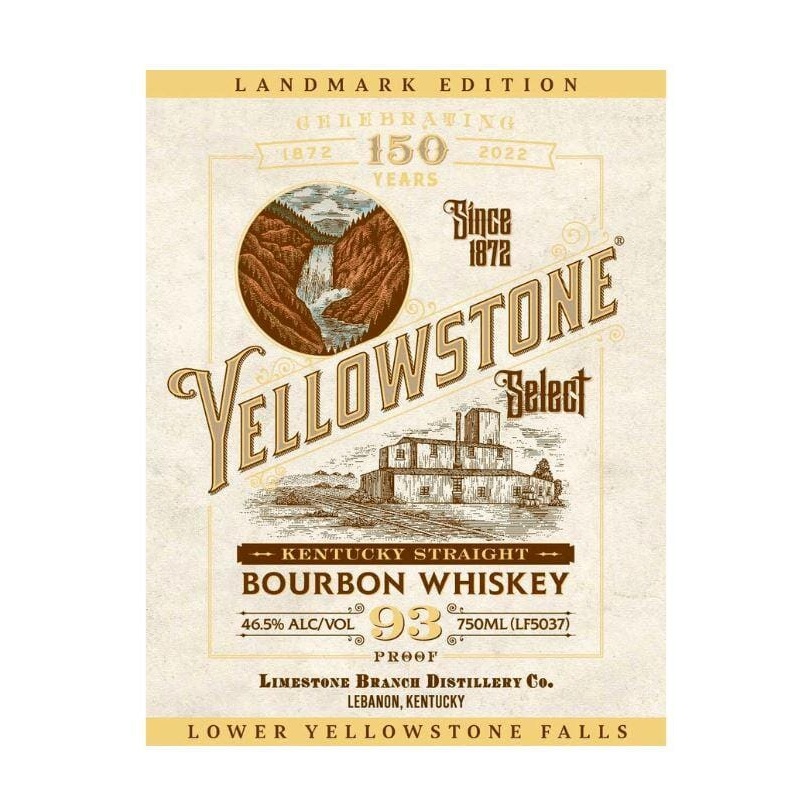 Yellowstone Select Bourbon Whiskey Lower Yellowstone Falls – 150th Anniversary Landmark Edition 750mL