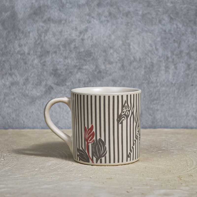 Almiro Tree | Ceramic Coffee Mug with Zebra  | Off White | 300 ml | Ceramic | 1 PC