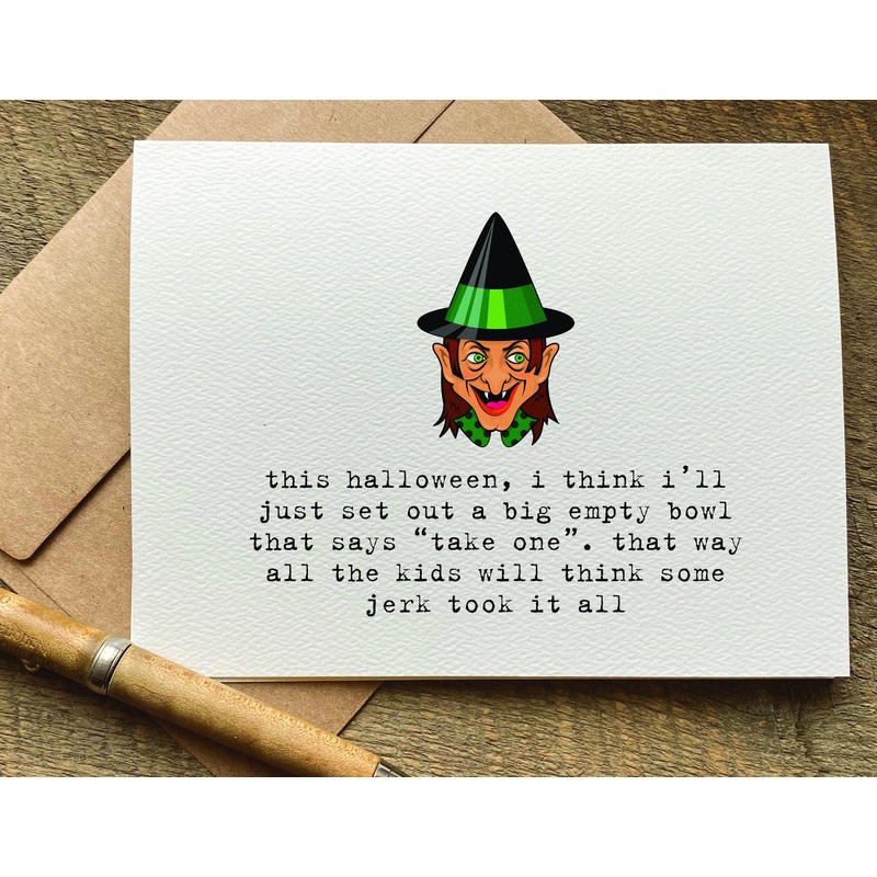 this halloween, i think ill just set out a big empty bowl / halloween card