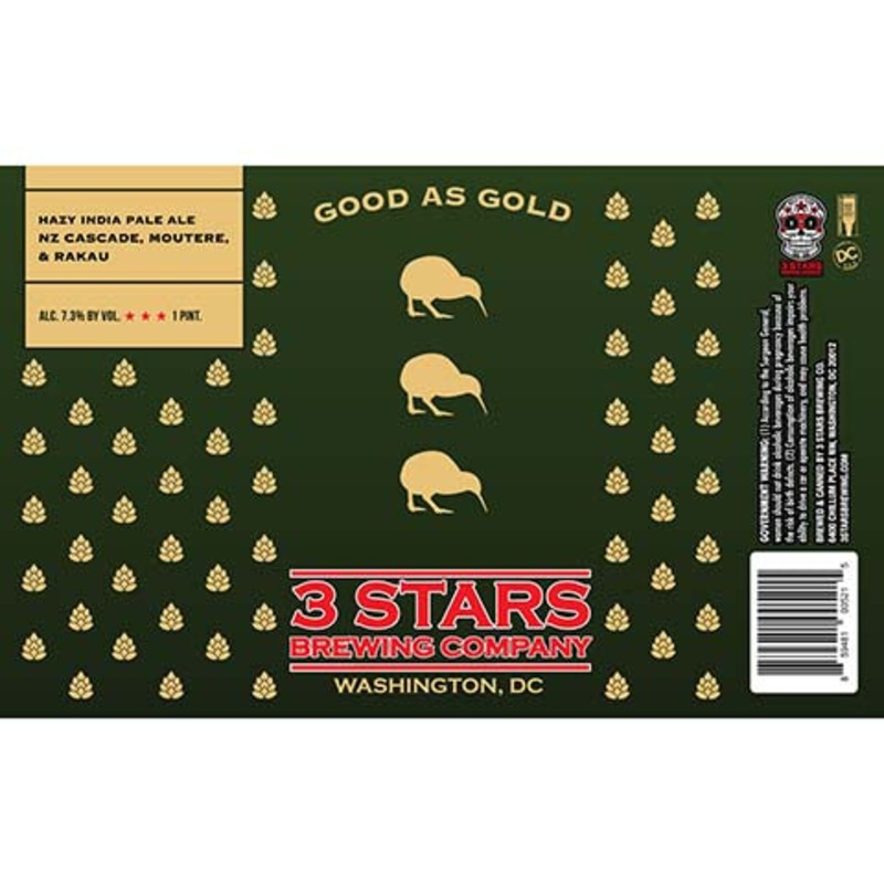 3 Stars Good As Gold Hazy IPA