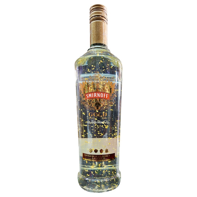 Smirnoff Gold 23 Carat Gold collection, Cinnamon Liqueur – 1 liter 37.5 vol