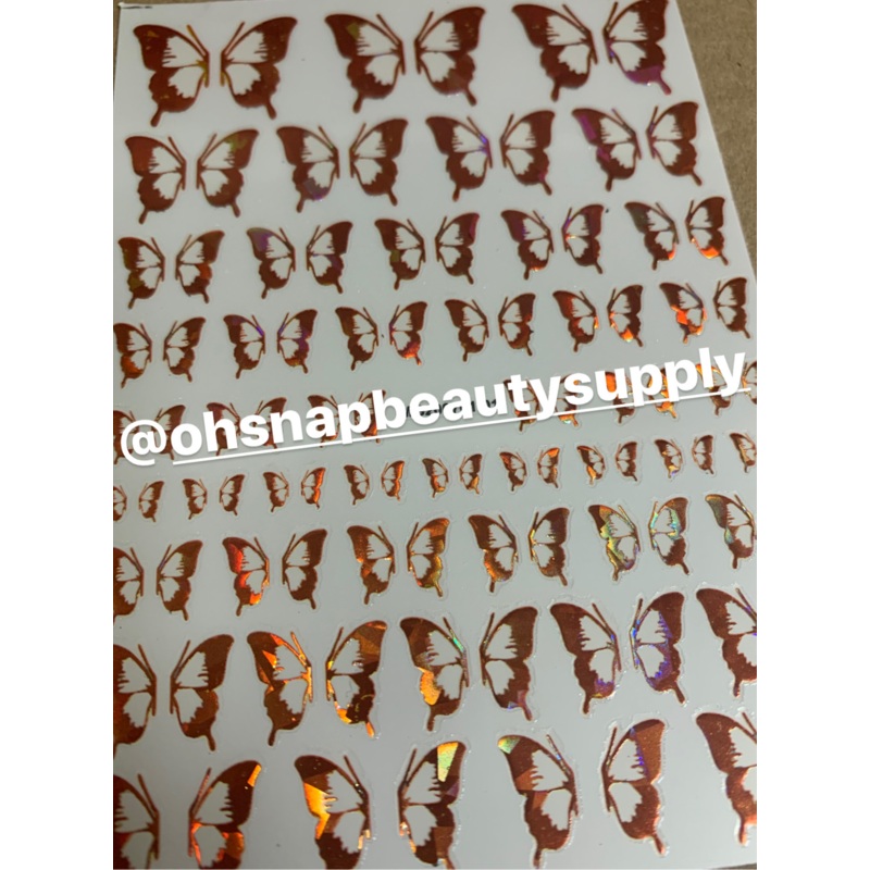 Holographic Orange  Butterfly 01-01 Sticker