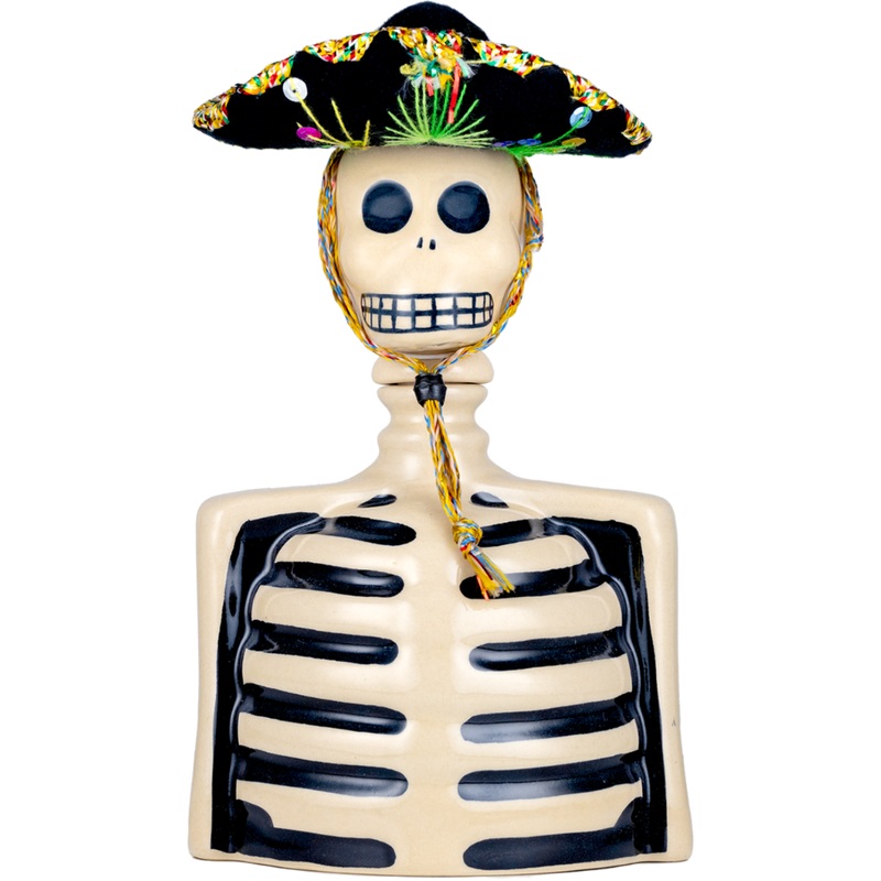 Azulejos Skelly With Mariachi Hat Reposado Tequila