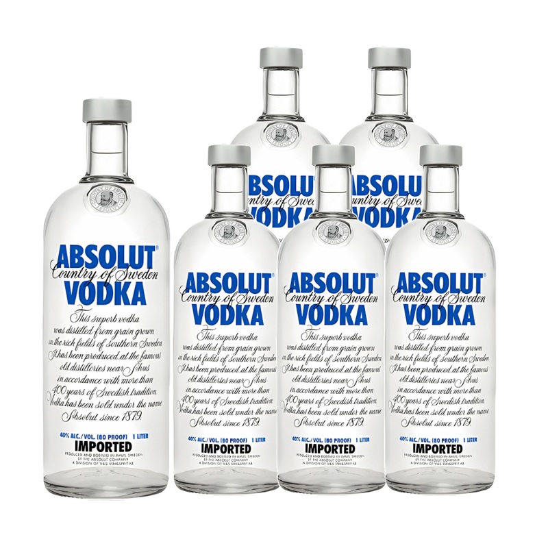 Absolut Vodka 1L 6 Bottles Case Deal