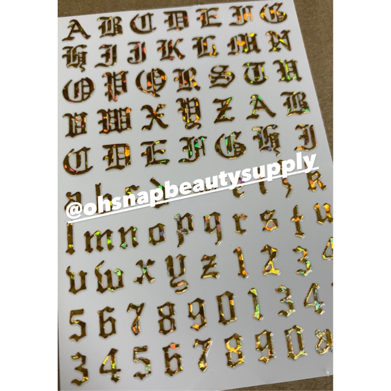 Holographic Gold Old English 359 Sticker