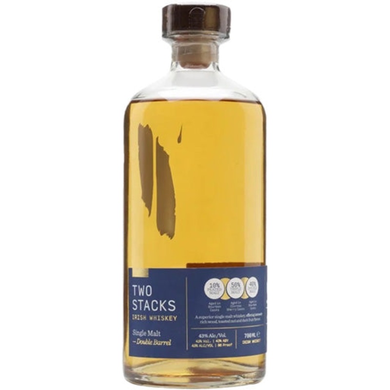 Two Stacks Double Barrel Single Malt Irish Whiskey 700ml