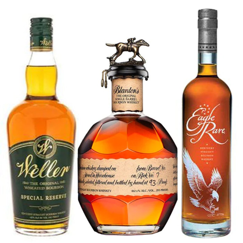 Buffalo Trace 3-Pack Bundle Blanton’s Original, Eagle Rare 10 Year Old and Weller Special Reserve 750ml