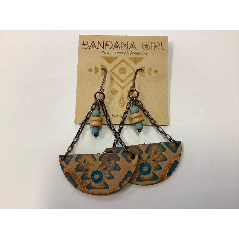 #582 bandana girl earrings