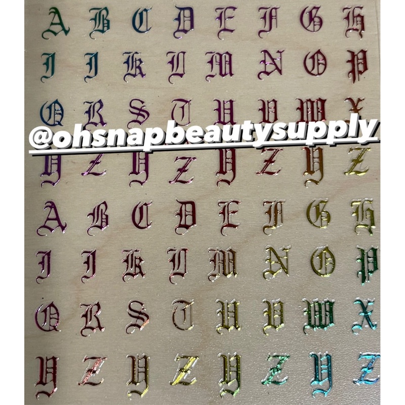 COLOR Old English Letter DP399 Sticker
