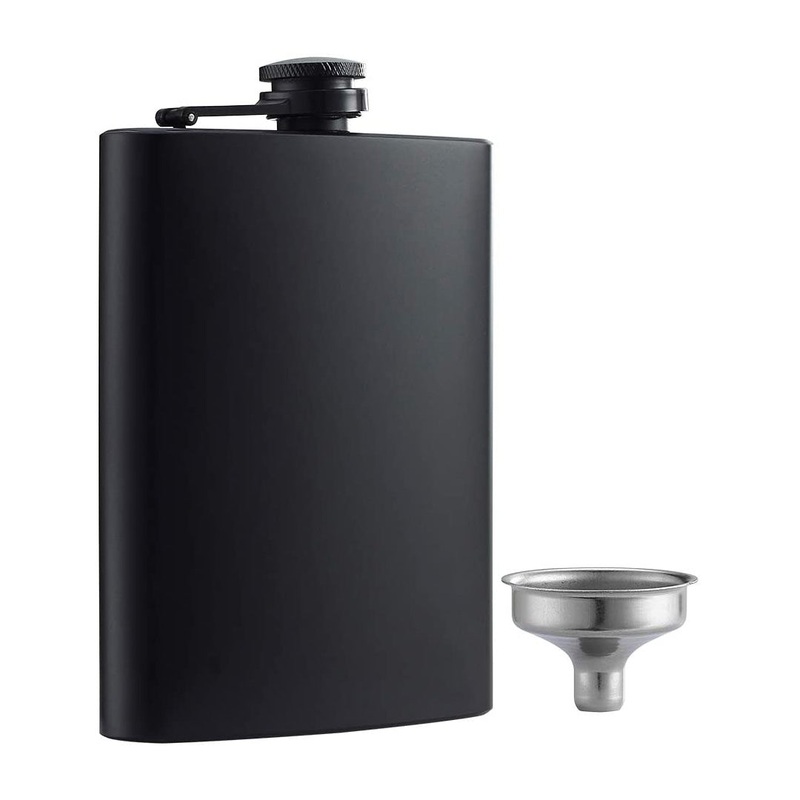 Whiskey Flask Matte Black – 8 Oz