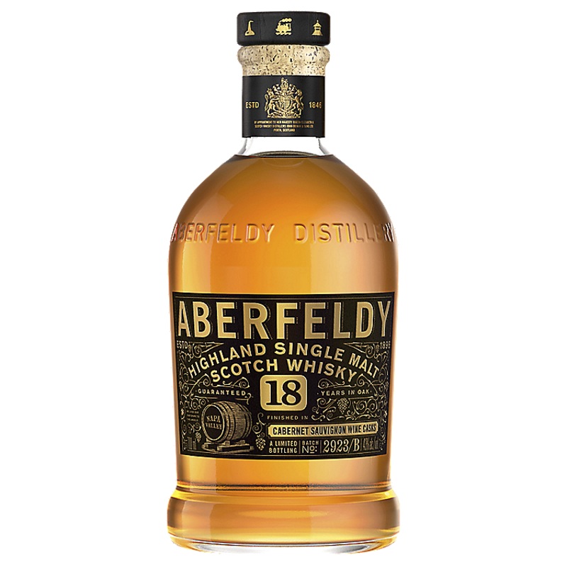 ABERFELDY SINGLE MALT SCOTCH FINISHED IN CABERNET SAUVIGNON WINE CASKS 18 YR 86 750ML