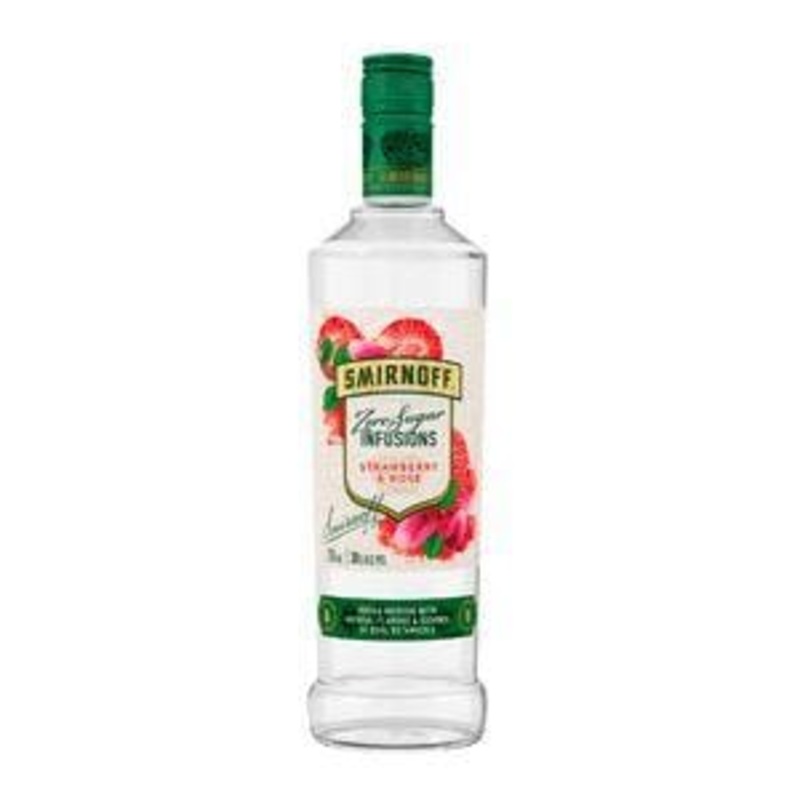 Smirnoff Zero Sugar Infusions Strawberry & Rose Vodka 750mL