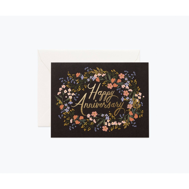 “Floral Wreath” Anniversary Card