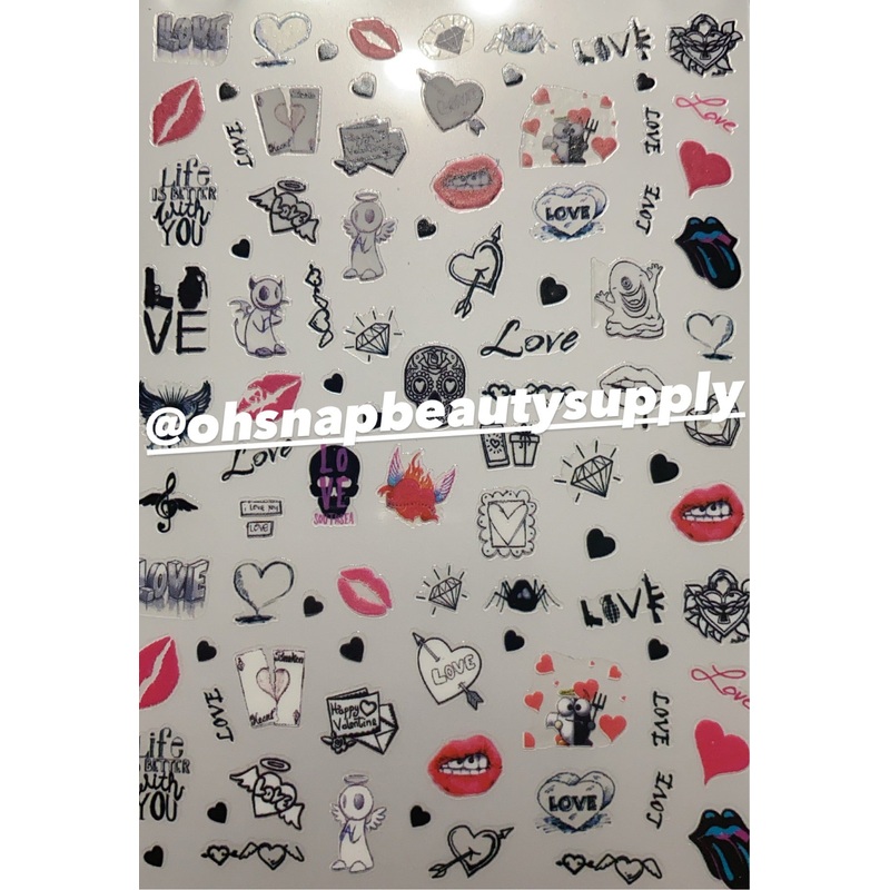 *** Love (Skull+Lips) 10 02 Sticker