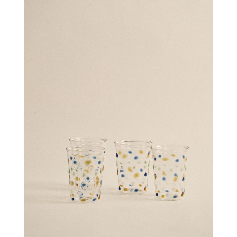 Handblown Dotty Glass Set of 4