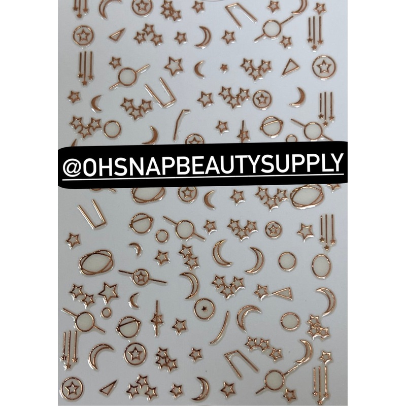 -ROSEGOLD Sun, Moon & Star XF 3198 Sticker